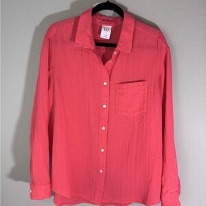 GAP Coral /orange Button-Up Shirt